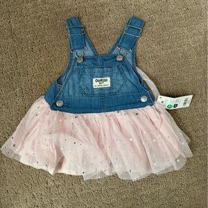 OshKosh B'gosh Denim and Pink Tulle Dress 3 months, new with tags
